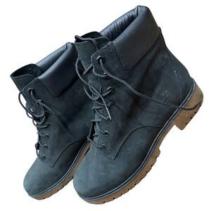 🌟 Timberland Jayne 6" Charcoal Nubuck Leather Waterproof Boots – Women’s 8 👢💧